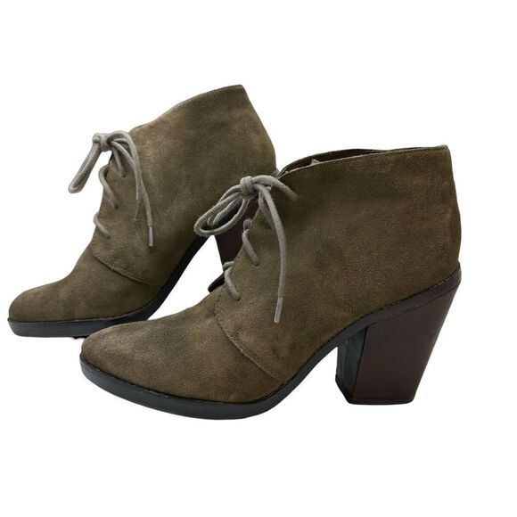 STEVE MADDEN Olive Green Suede Heeled Booties Size 9.5 - Picture 4 of 17